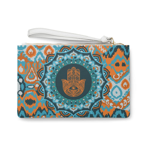 Hamsa Bag Green Wristlet Handbag