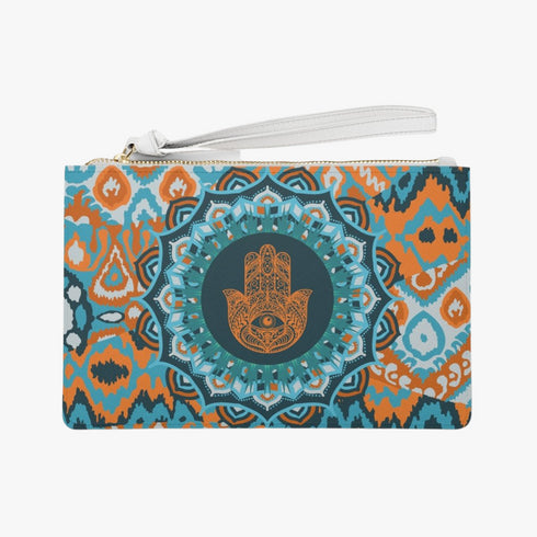 Hamsa Bag Green Wristlet Handbag