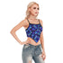 Snakeprint Scarf Crop Top in Blue