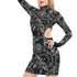Vipers'N'Roses High Neck Cutout Snake Mini Dress