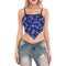 Snakeprint Scarf Crop Top in Blue