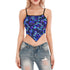 Snakeprint Scarf Crop Top in Blue
