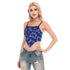 Snakeprint Scarf Crop Top in Blue