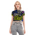 Color Block Leopard Print Mesh Crop Top