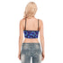 Snakeprint Scarf Crop Top in Blue