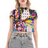 Patchwork Multipoint Mesh Crop Top
