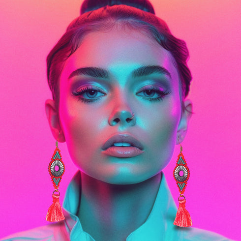 Beaded Tassel Earrings