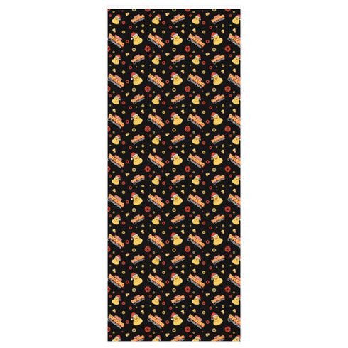 Black Merry Ducking Christmas Wrapping Paper
