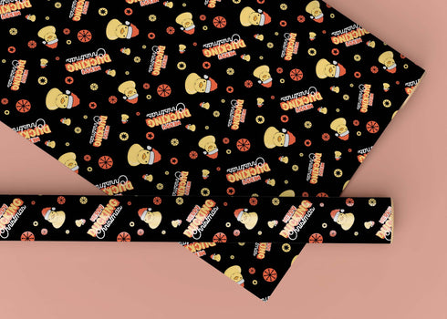 Black Merry Ducking Christmas Wrapping Paper