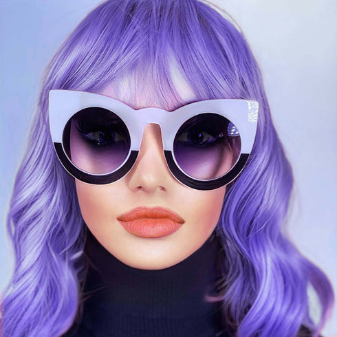 Monochromatic Cat Eye Colorblock Sunglasses