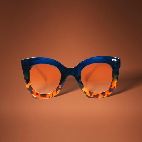 True Blue Leopard Print Sunglasses