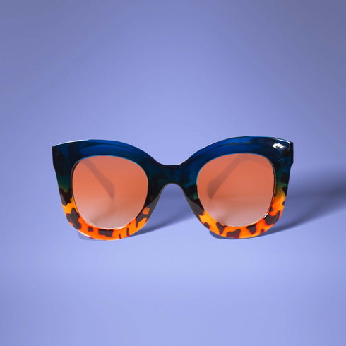 True Blue Leopard Print Sunglasses