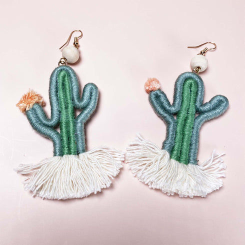 Cactus Tassel Earrings