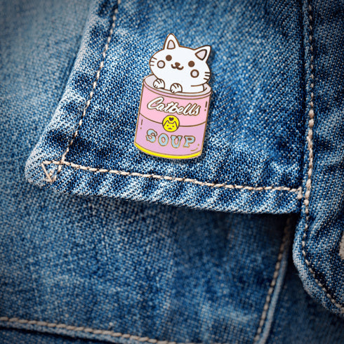 Pop Art CatBell's Soup Pin