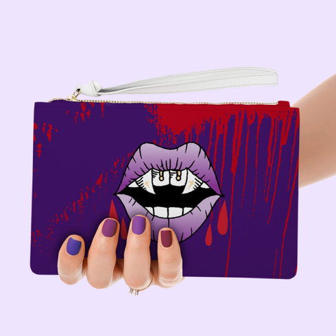 Vampire Vegan Leather Fashion Clutch Bag