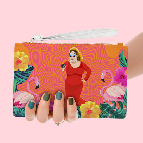 Pink Flamingo Divine Drag Queen Wristlet