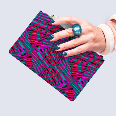 Electric Zebra Wristlet