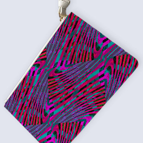 Electric Zebra Wristlet
