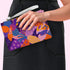 Abstract Floral Vegan Leather Wristlet