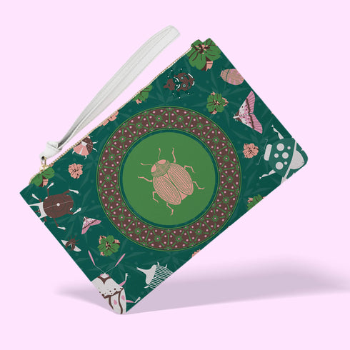 Green Beetle Insect Wristlet