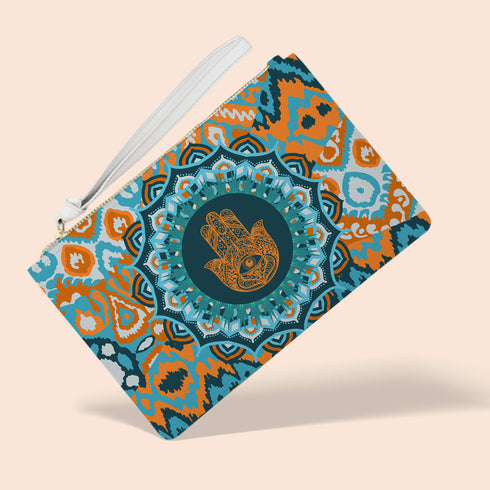 Hamsa Bag Green Wristlet Handbag