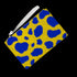 Blue and Yellow Animal Print Wristlet Handbag