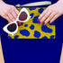 Blue and Yellow Animal Print Wristlet Handbag