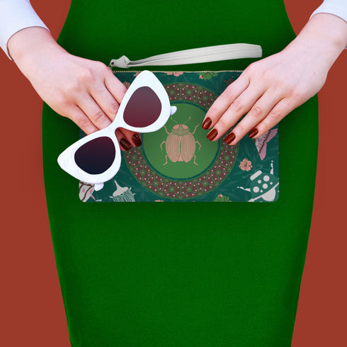 Green Beetle Insect Wristlet