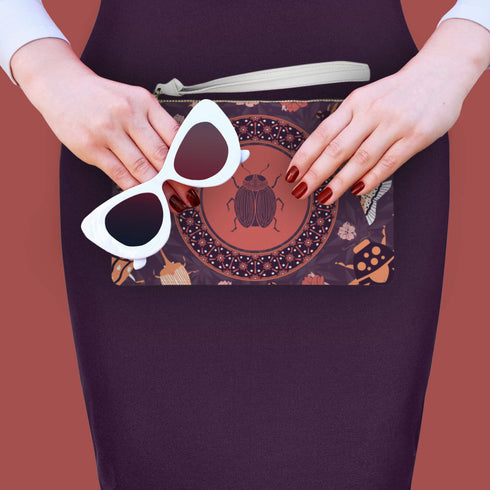 Orange Beetle Bug Wristlet