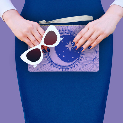 Purple Zodiac Moon Clutch Purse