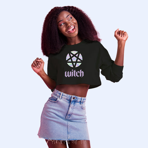 Cropped Witch Pentagram Sweatshirt