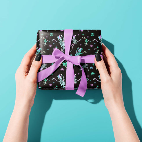 Holiday Dancing Skeletons Wrapping Paper