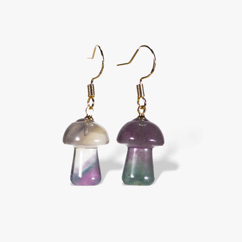 Mushroom Fluorite Stone Earring