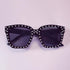Black Studded Square Frame Sunglasses