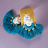 Turquoise Braided Fringe Fan Earrings for Women