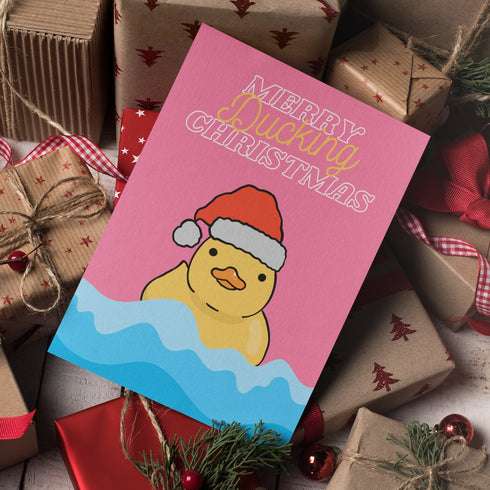 Merry Ducking Christmas Card
