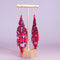Long Bead Fringe Earrings in Red Hot Leopard