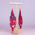 Long Bead Fringe Earrings in Red Hot Leopard
