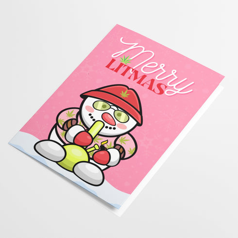 Stoner Snowman Christmas Card