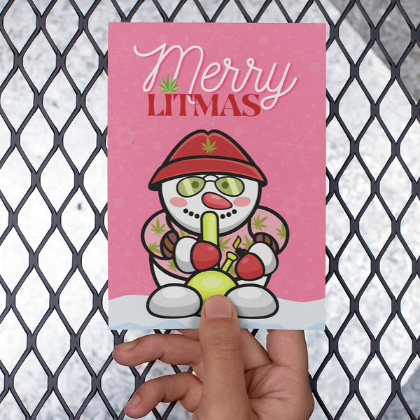 Stoner Snowman Christmas Card