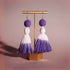 Purple Dip-dyed Tassel Drop Earrings