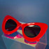 Red Oversized Cat-eye Frame Sunglasses
