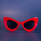 Red Oversized Cat-eye Frame Sunglasses