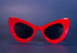 Red Oversized Cat-eye Frame Sunglasses