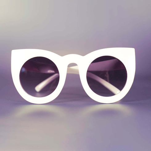 White Cat-Eye Frame Sunglasses