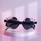 Black Crystal Geode Frame Round Sunglasses