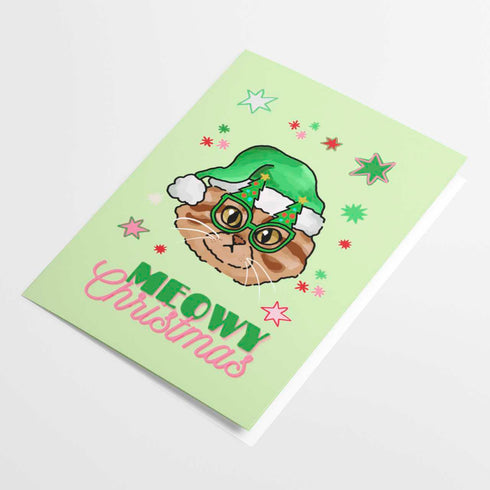 Cat Christmas Tree Holiday Card