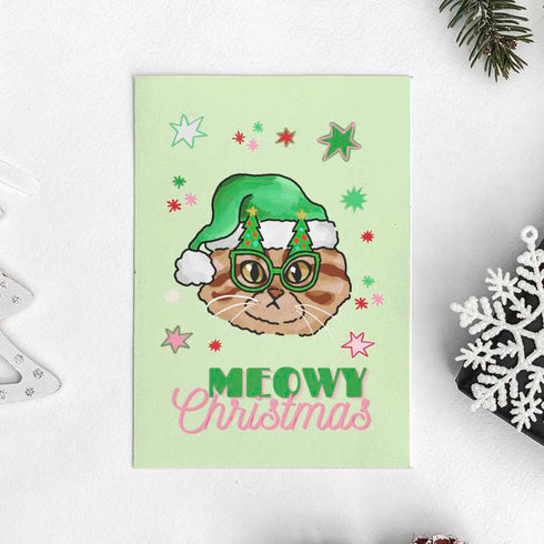 Cat Christmas Tree Holiday Card