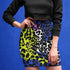 Color Block Leopard Print Mini Skirt in Techno