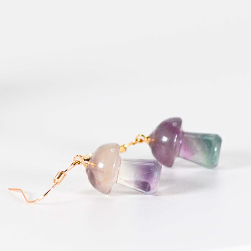 Mushroom Fluorite Stone Earring